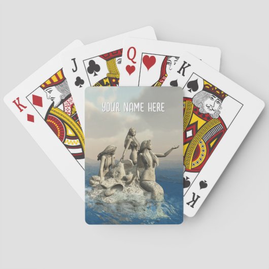 Mermaids statue. Personalized トランプ (裏面)