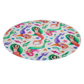 Mermaids Water color：シームレスな海洋パターン カッティングボード (角)