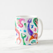 Mermaids Water color:シームレスな海洋パターン コーヒーマグカップ (正面右)