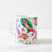 Mermaids Water color:シームレスな海洋パターン コーヒーマグカップ (正面左)
