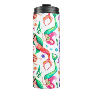 Mermaids Water color：シームレスな海洋パターン タンブラー