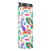 Mermaids Water color:シームレスな海洋パターン タンブラー (回転右)