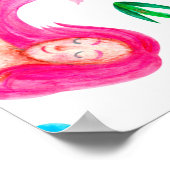 Mermaids Water color:シームレスな海洋パターン ポスター (角)