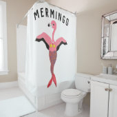 Mermingoおもしろい：フラミンゴ・マーメイドのシャワーカーテン シャワーカーテン (インサイチュ)
