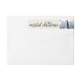 Merried Christmas Holly Mistletoeフォトアドレス ラップアラウンドラベル