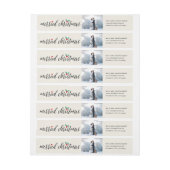 Merried Christmas Holly Mistletoeフォトアドレス ラップアラウンドラベル (シート)