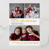 Merrier Little Christmas 4 Photo New Baby Gold  箔シーズンカード (正面)