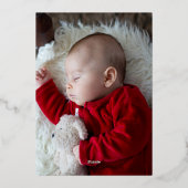 Merrier Little Christmas 4 Photo New Baby Gold  箔シーズンカード (裏面)