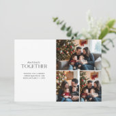 Merrier Together Family Photo With Baby Christmas シーズンカード (スタンド正面)