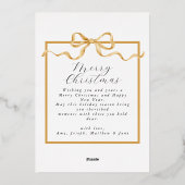 Merrier Together Red Photo Elegant Christmas 箔シーズンカード (裏面)