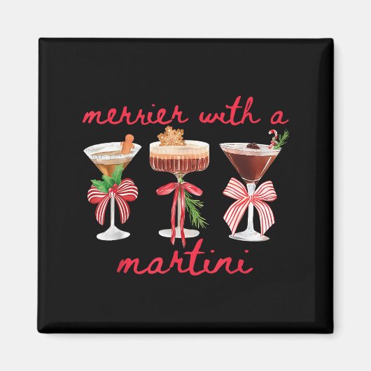 Merrier With A Martini Funny Bachelorette Merry Ch マグネット (正面)