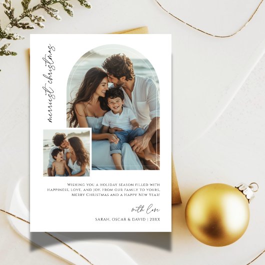 Merriest Christmas Arch Photo Family Beach Card シーズンカード
