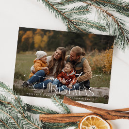 Merriest Christmas Elegant Typography Photo シーズンカード