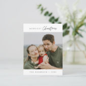 Merriest Christmas Family Photo, Cute Happiness ポストカード (スタンド正面)