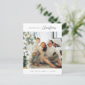 Merriest Christmas Family Photo, Modern Minimal ポストカード (スタンド正面)