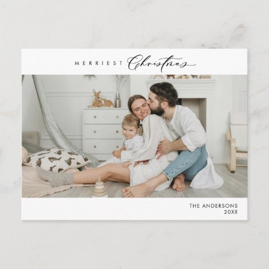 Merriest Christmas Family Photo, Winter Happiness ポストカード (正面)
