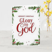 Merriest Christmas Glory To God Card カード (黄色い花)