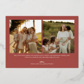 Merriest Christmas Modern Photo 箔シーズンカード (裏面)