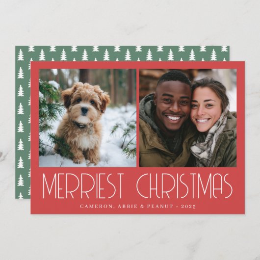 Merriest Christmas Photo Card シーズンカード (正面/裏面)