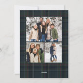 Merriest Christmas simple elegant navy blue photo シーズンカード (裏面)