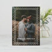 Merriest Christmas Stamp family Photo シーズンカード (スタンド正面)