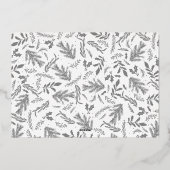 Merriest Christmas Wishes 4 Photo Botanical Floral 箔シーズンカード (裏面)