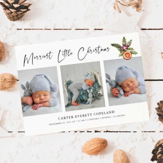 Merriest Little Christmas Multi Photo Birth  案内状