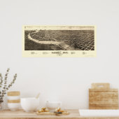 Merrill, WI Panoramic Map - 1883 ポスター (キッチン)