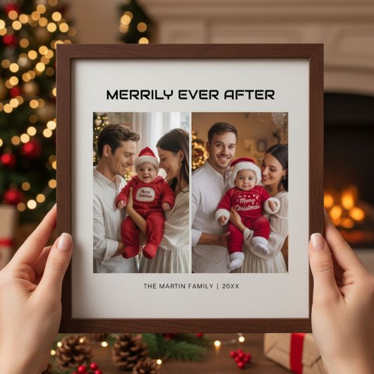 Merrily Ever After Cozy Family Christmas Card シーズンカード