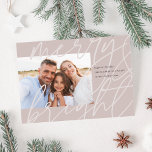 Merrily Sketched | Modern Holiday Photo Card シーズンカード<br><div class="desc">A modern holiday card design in warm neutral colors featuring a horizontal or landscape-oriented photo with "Merry & Bright" overlaid in oversized,  tone on tone lettering. Personalize with your custom holiday greeting,  family name,  and the year. A chic and modern minimalist choice for your Christmas 2021 cards.</div>