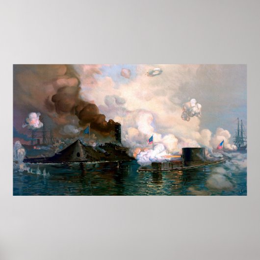 MerrimacのIronclads間の最初の戦いを監視 ポスター (正面)