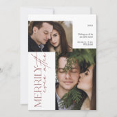 Merriy Ever AfterタータンチェックPlaid結婚の2枚の写真 シーズンカード (正面)