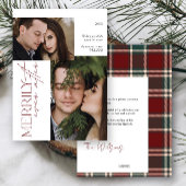 Merriy Ever AfterタータンチェックPlaid結婚の2枚の写真 シーズンカード