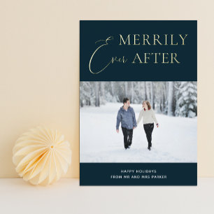 Merriy Ever After Blue金ゴールド・スクリプト写真 箔シーズンカード
