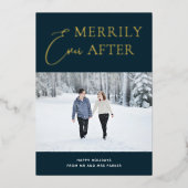 Merriy Ever After Blue金ゴールド・スクリプト写真 箔シーズンカード (正面)