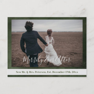 Merriy Ever After newlywedsクリスマスグリーン写真 シーズンポストカード