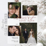 Merriy Ever After Red Script 4 Photo アクリル招待状<br><div class="desc">このア魅力的クリルのホリデーカードは季節の魔法を捉え、4枚の心のこもった写真で愛の物語を美しく示す。フェスティバルはっきりした「MERRIY ever after」の脚本は、フレーム内の生活に合わせて楽しい時来間を合わせたトーンを設定する。居心地の良い冬の散歩から、休日の緑の下で親密な抱擁まで、それぞれのイメージは、この特別な年の間に共有されたロマンスとつながりを強調する。新し祝い人としての初めてのクリスマスや単に最も近い人との愛を共有する。このカードは単なる休日の挨拶ではなく、あなたの新しい始まりのお祝いである。あなたは季節の挨拶として送る場合も、あなたのスイートの一部として送る場合も結婚、それは永遠の思い出を作り出す完璧な方法である。このデザインは澄ん今やフロステッドのアクリルで利用可能であり、そのタイムレスな魅力を高めモダンる、仕上げエレガントを提供する印象的な新しい次元を取る。多彩なアクリルは光るtouchを加え、招待状を忘れられない瞬間に最適な。厚さ15 mmまたは40 mmから選択。バリエーション、色の調整パーソナライズされた、またはノートや日付やホリデーカードなど感謝していの、救一致するアイテムを見る。私は人生救済にあなたのビジョンを持ち込み、あなたのために完璧なセッカスタマイズトを作るためにここに来ている。著作権Anastasia Surridge、全著作権所有。</div>