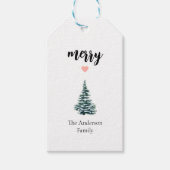 MERRY! オーダーメイドのモダンなクリスマスツリー ギフトタグ (正面)
