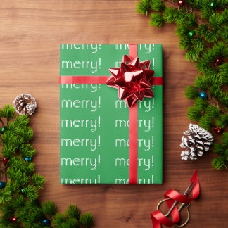 "MERRY!" クリスマス ホリデー ギフト包装紙 ラッピングペーパー