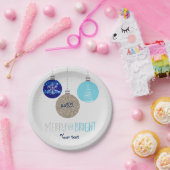  merry & ブライト オーナメント ホリデー クリスマス プレート (パーティー)