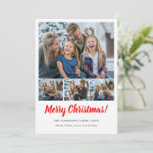 Merry 4 photos collage Christmas Holiday  シーズンカード (スタンド正面)