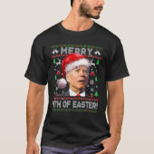 Merry 4Th Of Easter Funny Joe Biden Ugly Christmas Tシャツ (正面)