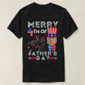 Merry 4th Of Father's Day 4th of July  Tシャツ (デザイン正面)