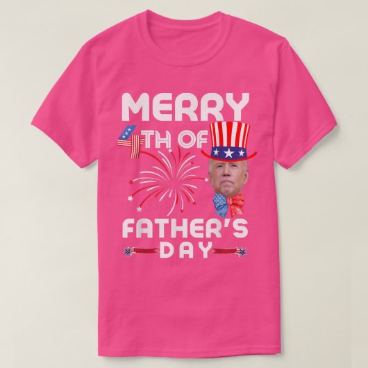 Merry 4th Of Father's Day 4th of July  Tシャツ (デザイン正面)