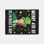 Merry 4th Of St Patricks Day Confused Funny Joe Bi フリースブランケット (正面(横))