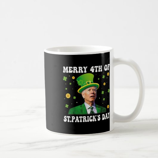 Merry 4th Of St Patricks Day Groovy Joe Biden Conf コーヒーマグカップ (右)