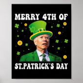 Merry 4th Of St Patricks Day Groovy Joe Biden Conf ポスター (正面)