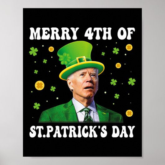 Merry 4th Of St Patricks Day Groovy Joe Biden Conf ポスター (正面)