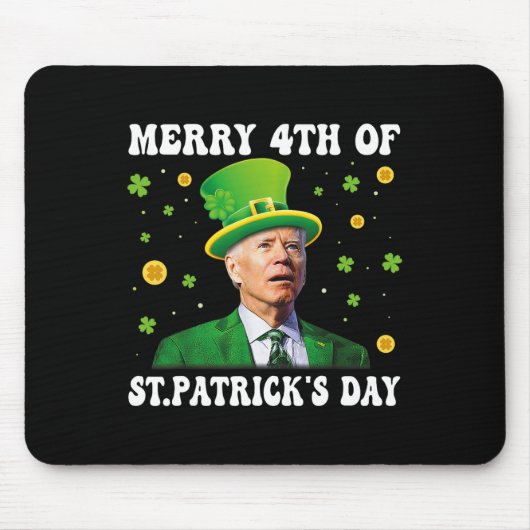 Merry 4th Of St Patricks Day Groovy Joe Biden Conf マウスパッド (正面)