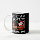 Merry 67-mas Funny Christmas Six Seven Holiday Hum コーヒーマグカップ (左)